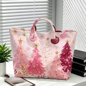 Borsa a Tracolla Natalizia in PVC per Donna, Borsa Regalo di Natale Personalizzata con Ricamo Iniziale, Shopper Trasparente Natalizia - Product Image 3