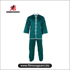 ชุดกังฟู JUST FITNESS GEARS ผ้าฝ้าย 100% น้ำหนักเบา กระชับพอดีตัว โลโก้ด้านหน้า ยืดหยุ่น ระบายอากาศดี ผลิตจากโรงงานมืออาชีพ - Product Image 1