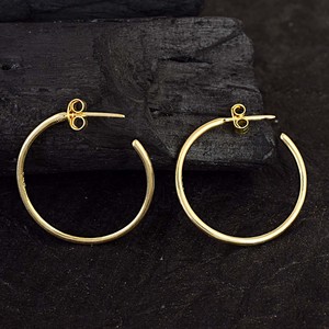 Nouveauté 2026 – Boucles d'oreilles créoles fines en argent sterling 925 plaqué or jaune, 27 mm, design minimaliste, pour usage quotidien, bijoux raffinés - Product Image 4
