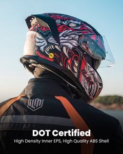 <span class=keywords><strong>Casco</strong></span> Integral ILM para Motocicleta con Doble Visera y Diseño Gráfico, Nuevo Modelo-129M Homologado por DOT para Hombre y Mujer - Product Image 6