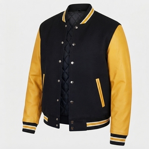 Blouson universitaire personnalisé en laine pour homme, fermeture éclair, style streetwear, tenue d'équipe, logo frontal, motif cœur, vêtements OEM en gros - Product Image 4