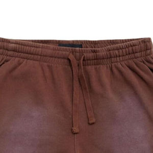 Men's Oxford Shorts Heavyweight Cotton Streetwear Vintage Distressed Sun Faded Acid Wash <b>Knee</b> Length Drawstring Closure - Product Image 3