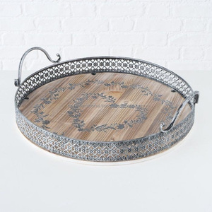 Galvanized <b>Tray</b> Round Shaped Metal Embossed Galvanized Finished Serving <b>Tray</b> Decorative Handmade <b>Tray</b> - Product Image 2