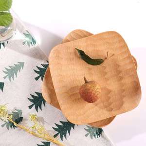 Handmade Natural Wood Round <b>Plates</b> Modern Design Engraved Eco-Friendly & <b>Disposable</b> for Dining Kitchen Business Gifts - Product Image 5
