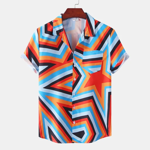 Chemises de plage pour hommes et femmes, style hawaïen, manches courtes, 100% polyester, essentielles pour les voyages, les vacances, les fêtes, chemise décontractée - Product Image 2