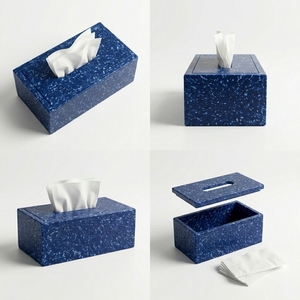 Cubierta Moderna para Caja de Pañuelos con Diseño Abstracto Verde Marmoleado, Porta Servilletas Rectangular, Decoración para el Hogar, Accesorio de Escritorio Ecológico - Product Image 3