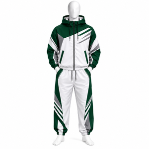 Survêtement de jogging en nylon avec fermeture éclair, logo personnalisé du fabricant, streetwear, coupe-vent, pour homme, en vente - Product Image 3