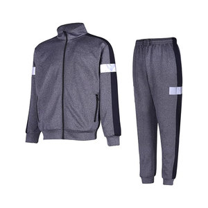 Ensemble de survêtements pour hommes, manches longues, fermeture éclair intégrale, tenue de sport, jogging, gym, 2 pièces - Product Image 1