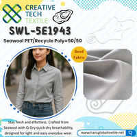 SWL-5E1943 Poly laine de mer recyclée durable PET/Polyester = 50/50 pour chemise de mélange de porte, UPF30 +,Q-Dry