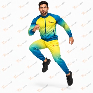 Survêtement de sport personnalisé pour hommes, veste et pantalon de sublimation, pour la course, le football, le basketball, l'entraînement, la remise en forme, la salle de sport, vêtements d'équipe - Product Image 2