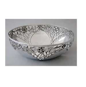 Frutero de Metal Dorado Martillado de Lujo, Plato para Servir Ensaladas con Acabado de Latón Premium, Elegante Centro de Mesa Grande - Product Image 6