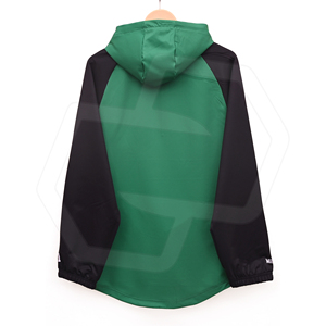 Chaqueta Cortavientos Verde con Capucha y Cierre de Cremallera para Hombre, Diseño Deportivo con Manga Raglán, Logotipo Frontal Estampado, Ajuste Regular, Ropa Exterior al por Mayor - Product Image 2