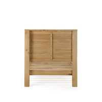 Lit simple rond en teck massif Ardena, design moderne minimaliste durable, meubles de chambre à coucher pour appartement, villa