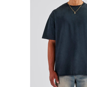 Camiseta de corte holgado con lavado ácido, estilo streetwear hip hop, 100% algodón, con logo, para hombre, ajuste holgado, OEM - Product Image 6