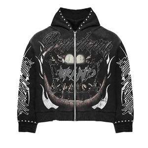 2025 vente en gros ensemble de survêtement personnalisé sweat à capuche zippé de haute qualité avec pantalon évasé imprimé all-Over costume de Jogging à la mode - Product Image 3