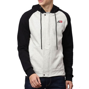 Sweat à capuche zippé pour homme, couleur unie, grande taille, style streetwear, haute qualité, vente en gros - Product Image 1