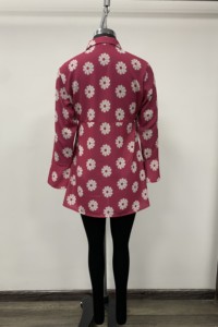 Robe tunique à imprimé floral, col noué, pour femmes, coupe ample décontractée, manches trois quarts, longueur midi, en polyester tissé, pour tous les jours - Product Image 2