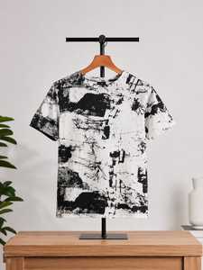 T-shirt décontracté à manches courtes 100 % coton pour homme de la marque AMY, coupe classique, broderie frontale, couleur unie, logo personnalisé, vente en gros - Product Image 1