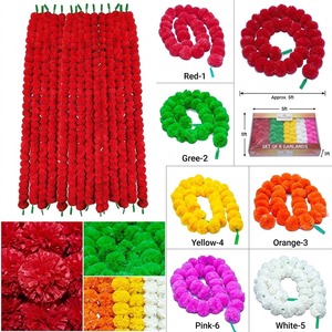 Guirlande de fleurs de souci artificielles longues faites à la main pour Diwali, Pooja indien, mariage, remise de diplôme, fête des Mères, Noël - Product Image 2