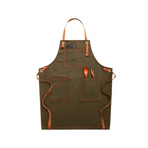 Custom Color and Logo Breathable Leather Working Gardening <b>Apron</b> Waterproof <b>Denim</b>-Durable Hairdresser-Salon <b>Aprons</b> With-Straps - Product Image 6