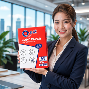 กระดาษถ่ายเอกสาร Q-BIZ A5 80 แกรม/70 แกรม สีขาว 500 แผ่น สำหรับเครื่องพิมพ์เลเซอร์และอิงค์เจ็ท - Product Image 1