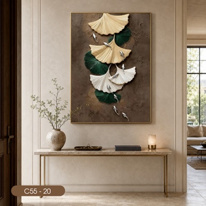 Peintures murales abstraites à prix compétitif direct usine, modèle C55-20, décoration intérieure, cadre miroir, OEM ODM, origine Vietnam - Product Image 1