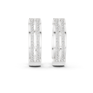 Boucles d'oreilles créoles Bali audacieuses en argent sterling 925 avec zircon pavé, bijoux de luxe pour femme - Product Image 1