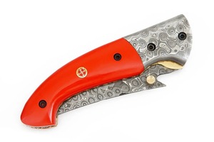 Couteau pliant de poche de haute qualité, artisanal, style Viking, OEM, 67 couches, forgé, à pointe clip, manche en os, usage quotidien - Product Image 4