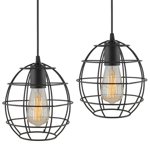 Newest Look Design Metal Wire Black Finished Hanging Wall Mount Celling Pendant Lighting <b>Lamp</b> Interior Home Living Room Decorate - Product Image 2