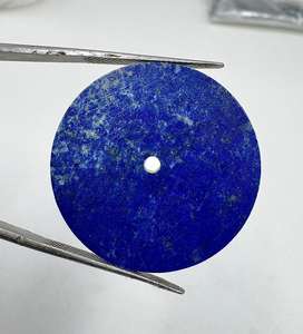 Esfera de Reloj de Lapislázuli Natural A K Gems, Estilo Clásico y Elegante, Tamaño 28.50mm, Grosor 1mm, Acabado Pulido, Orificio Central de 2mm - Product Image 4