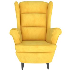Mustard <b>Yellow</b> Velvet <b>Armchair</b> Stylish Living Room Chair - Product Image 3