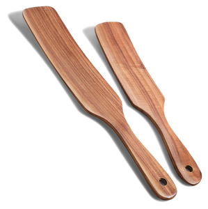 Ensemble de 5 spatules de cuisine en bois d'acacia antiadhésives et antidérapantes à long manche, outils de cuisson de haute qualité résistants à la chaleur, en promotion - Product Image 4