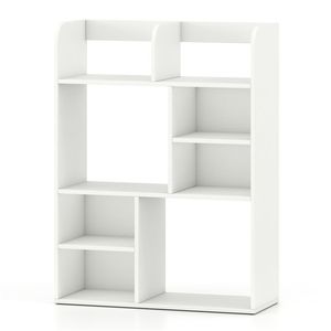 Scaffale Verticale da Scrivania in MDF Robusto 23,5 X 9 X 31,5 Pollici per Libri e Decorazioni con Cassetto e Ripiano Superiore - Product Image 1