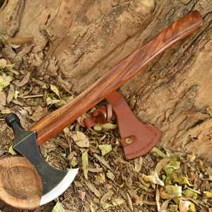 Hacha de Acero al Carbono de Alta Calidad Hecha a Mano, con Funda de Cuero y Mango de Madera de Fresno, Hacha Tomahawk Personalizada - Product Image 2
