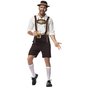 Pantalones Cortos Bávaros de Cuero Genuino para Hombre, Diseño Vintage, para Bodas y Fiestas, Largo hasta la Rodilla, con Hebillas Ajustables - Product Image 6