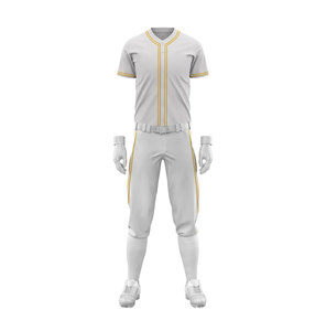 Ensemble uniforme de baseball Bad Boys gris et violet pour homme, manches courtes, respirant, tenue d'équipe avec nom et numéro personnalisés - Product Image 4