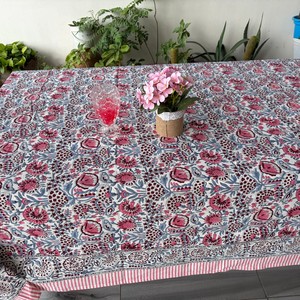 Elegant Plain Cotton Table <b>Clothes</b> Cheap Rectangle Table <b>Clothes</b> Elegant Block Printed Cloth Table - Product Image 4