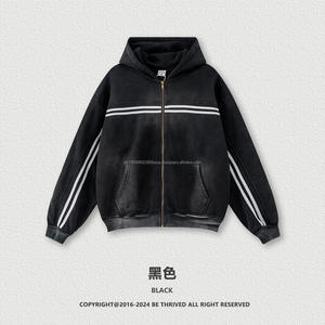   Ensemble de sweats à capuche décontractés doublés polaire pour homme, collection automne-hiver 2026 – Veste zippée en maille lavée chaude - Product Image 2