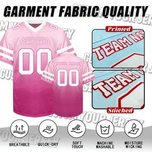 Custom Sublimated American Football Jersey V-Neck <b>Short</b> Sleeve <b>Mesh</b> Breathable Team Name Number Printed Unisex Adult All Seasons - Product Image 6