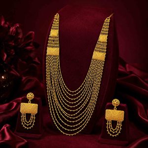 Joyería de Moda al por Mayor, Collares de Novia Árabes Chapados en Oro de 14K, 18K y 24K, Estilo Dubái, Juego de Joyería de Boda de Varias Capas - Product Image 2