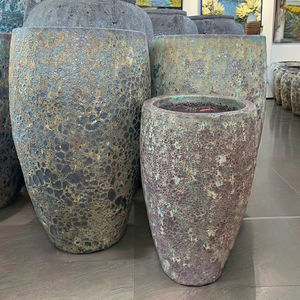 POTERIE DÉCORATIVE PLANTE PLANTE PLANTE POTERIE EXTRA LARGE POTS OEUFS FORME BUBBLE GLAZED ATLANTIS POTS PLANTER RÉSISTANCE AUX INTEMPS - Product Image 1