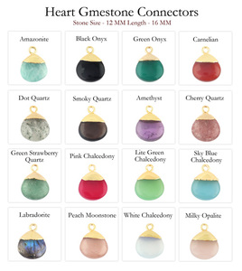 Connecteur pour bijoux en forme de cœur Connecteur à breloques à simple caution en quartz Plaqué or Boucle d'oreille à faire soi-même Pendentif Connecteur - Product Image 3