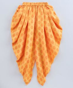 Girls Red Printed <b>Top</b> With Yellow Dhoti Pants Kids Ethnic <b>Festive</b> Traditional Party Wear Outfit Set Flutter Sleeve Combo - Product Image 3