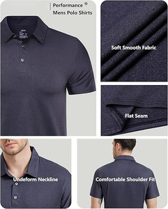 Chemises de golf pour hommes à manches courtes en polyester et élasthanne, personnalisables avec votre propre logo, de haute qualité, séchage rapide, collection 2026 - Product Image 5
