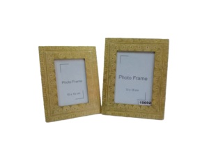 Rectangle Metal Photo <b>Frame</b> Gold Finish Embossed Pattern - Product Image 5