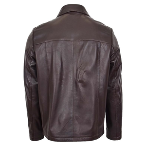 <b>Leather</b> <b>Jacket</b> <b>Men</b> High Street Style Winter <b>Leather</b> <b>Jacket</b> with Stand Collar Closure Plain Dyed OEM Service <b>jacket</b> for <b>men</b> - Product Image 3