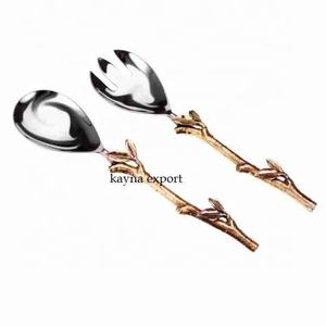 Elegant Design Cutlery Stainless Steel Utensil Gold Plated Metal Serving Cutlery With Long and Slim Gold Handle for Restaurant - Product Image 2