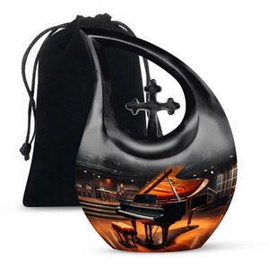Hermosa urna conmemorativa de tortuga con forma de lágrima para cenizas humanas adultas Urna funeraria cruzada con bolsa de terciopelo gratis - Product Image 5