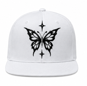 Casquette Snapback en nylon blanche à 6 panneaux avec logo M brodé noir sur le panneau avant, unisexe, motif feuille sportif, taille adulte 58-60CM - Product Image 5