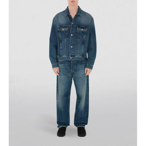 Veste en jean matelassée personnalisée pour homme, motif floral intégral, brodée, pour l'hiver, vente en gros - Product Image 2